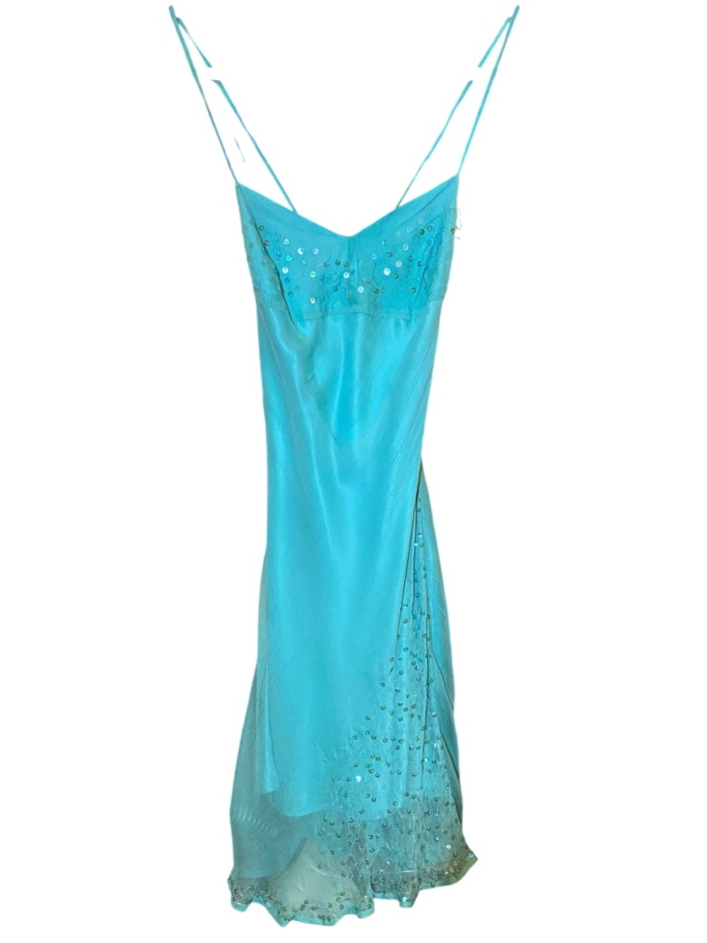 VTG Cristina Gavioli 100% Silk Sequin Slip Dress • Y2K Archival Mermaidcore 42 6